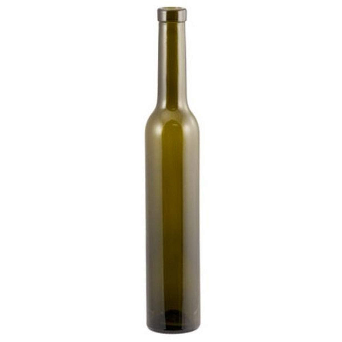 Dark Green glass bottle on a white background.