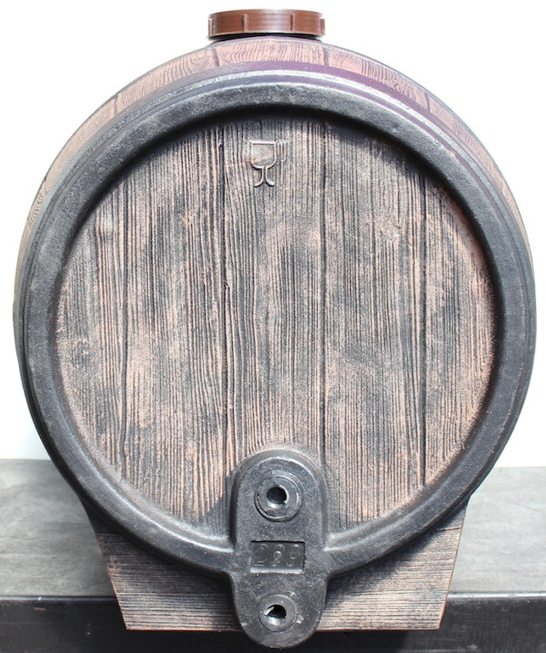 Poly barrel with Plastic cap on a white background