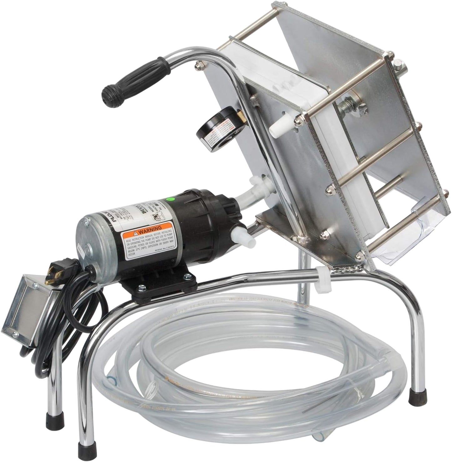 Portable Wine pump with hose on a white background