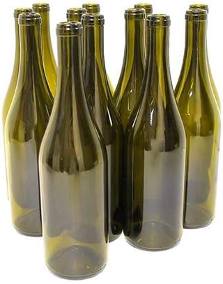 Set of green wine bottles on a white background